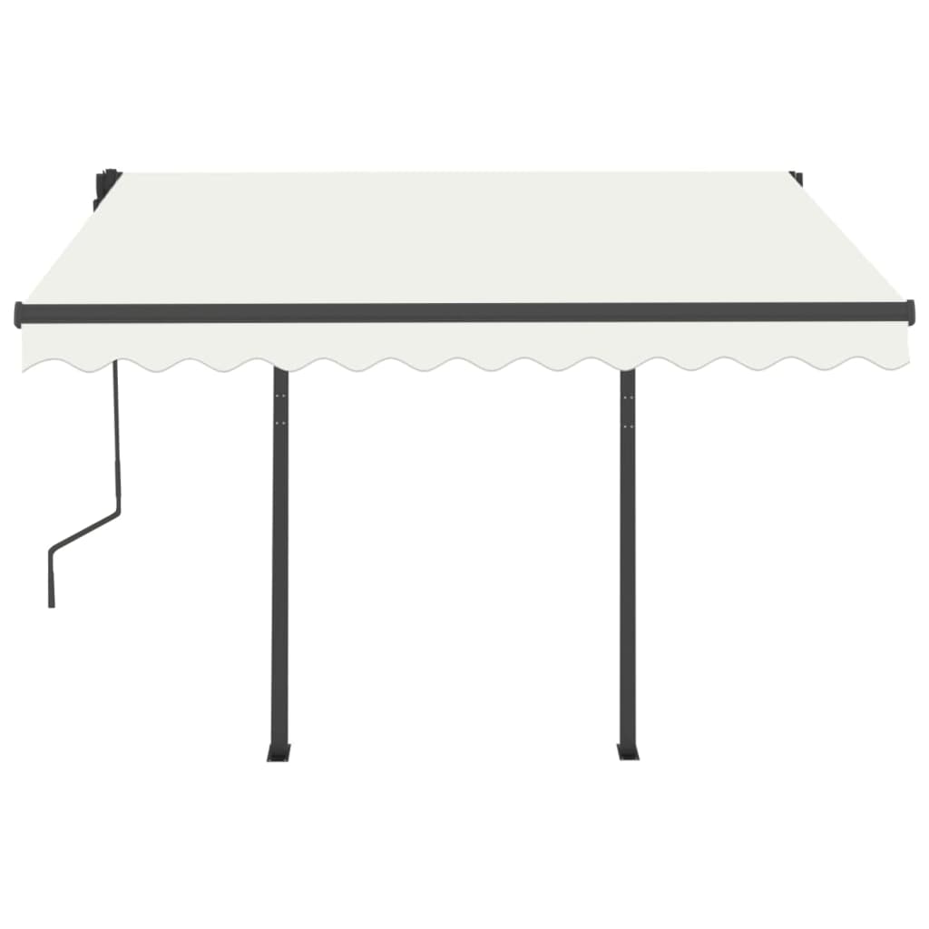 Gelenkarmmarkise Automatisch mit Pfosten 3x2,5 m Cremeweiß