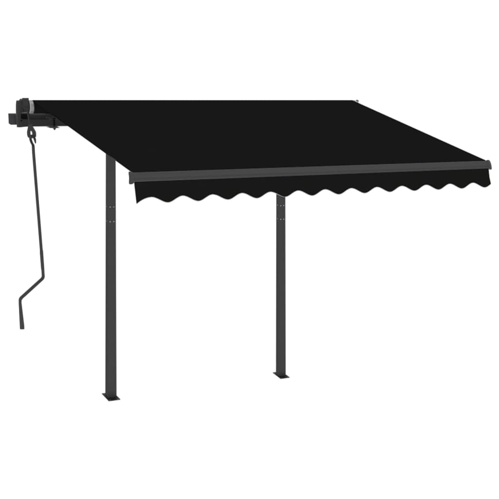 Gelenkarmmarkise Automatisch mit Pfosten 3x2,5 m Anthrazit