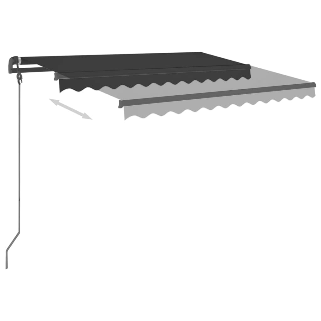 Gelenkarmmarkise Automatisch mit Pfosten 3x2,5 m Anthrazit