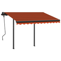 Thumbnail for Gelenkarmmarkise Automatisch mit Pfosten 3x2,5 m Orange Braun