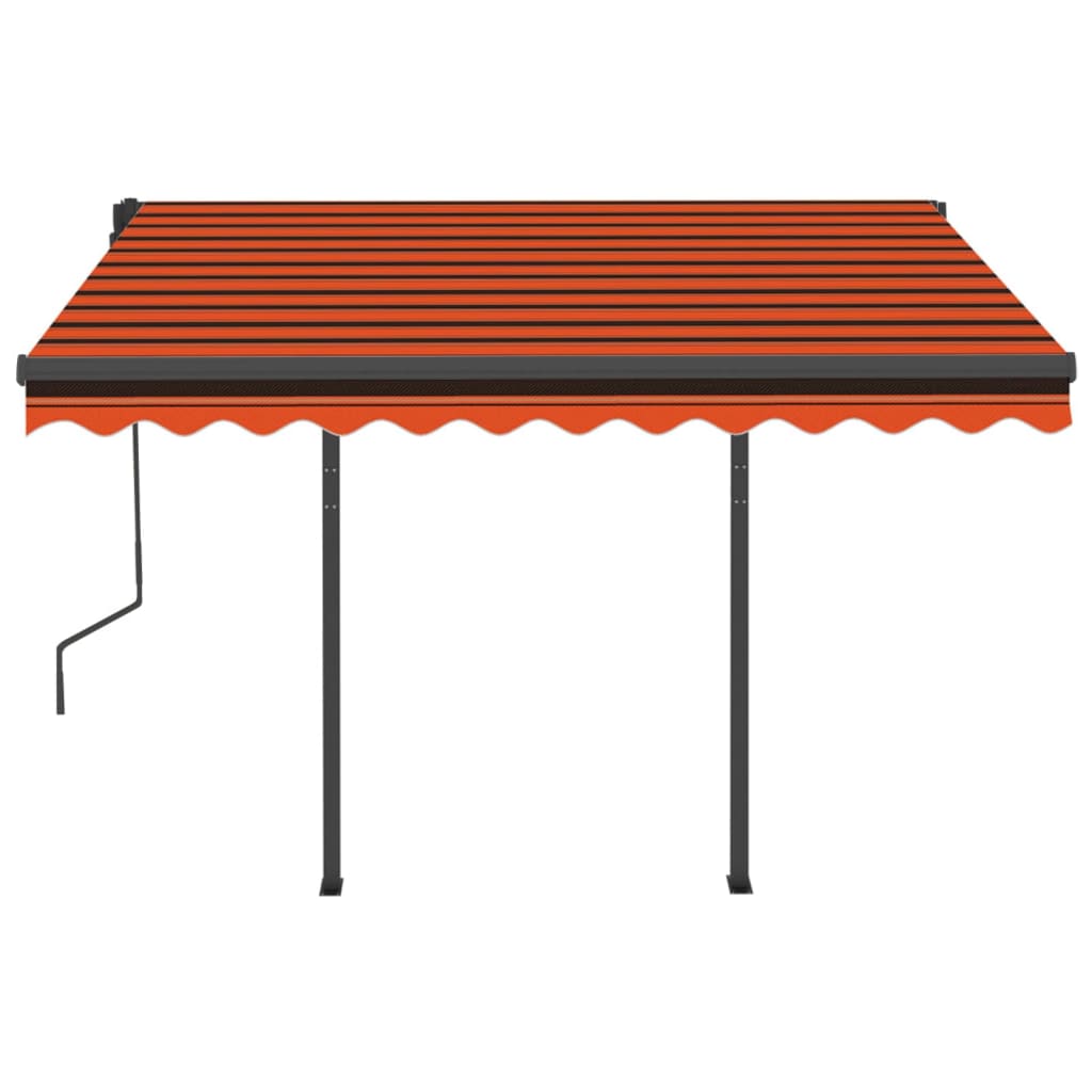 Gelenkarmmarkise Automatisch mit Pfosten 3x2,5 m Orange Braun