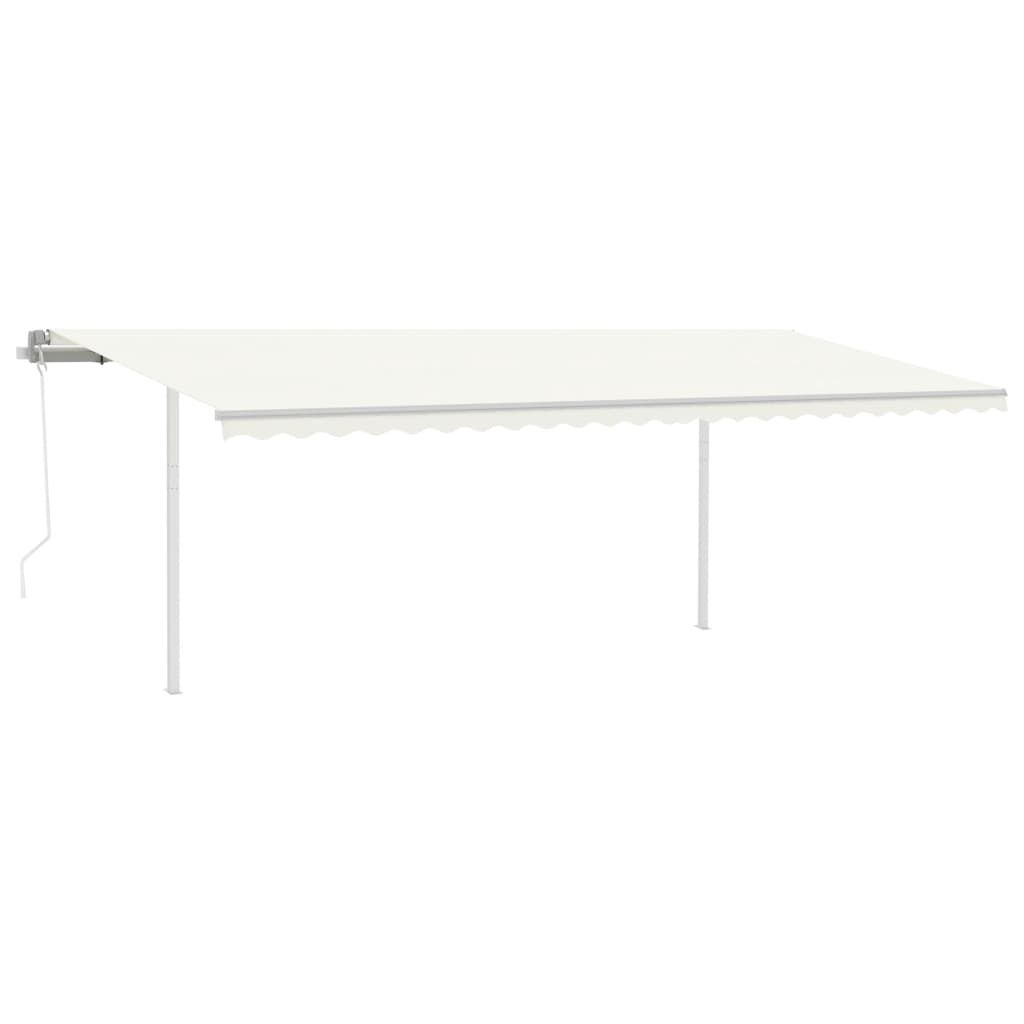 Gelenkarmmarkise Einziehbar mit Pfosten 3,5x2,5 m Cremeweiß