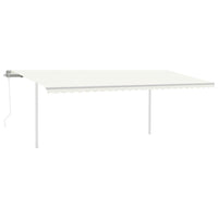 Thumbnail for Gelenkarmmarkise Einziehbar mit Pfosten 3,5x2,5 m Cremeweiß