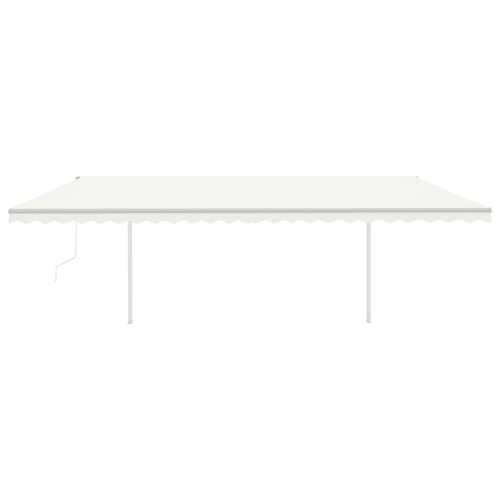 Gelenkarmmarkise Einziehbar mit Pfosten 3,5x2,5 m Cremeweiß