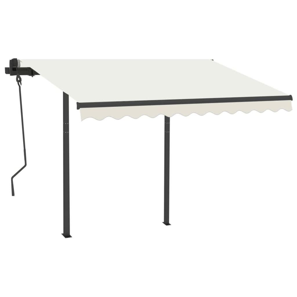 Gelenkarmmarkise Automatisch mit Pfosten 3,5x2,5 m Cremeweiß