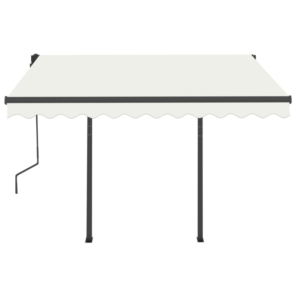Gelenkarmmarkise Automatisch mit Pfosten 3,5x2,5 m Cremeweiß