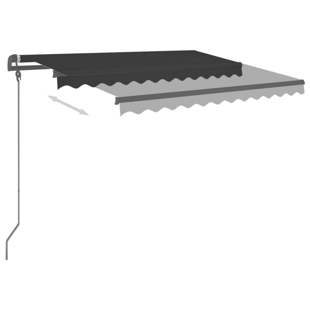 Gelenkarmmarkise Automatisch mit Pfosten 3,5x2,5 m Anthrazit