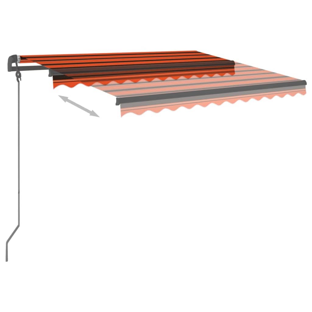 Gelenkarmmarkise Automatisch mit Pfosten 3,5x2,5 m Orange Braun