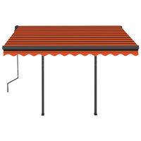 Thumbnail for Gelenkarmmarkise Automatisch mit Pfosten 3,5x2,5 m Orange Braun