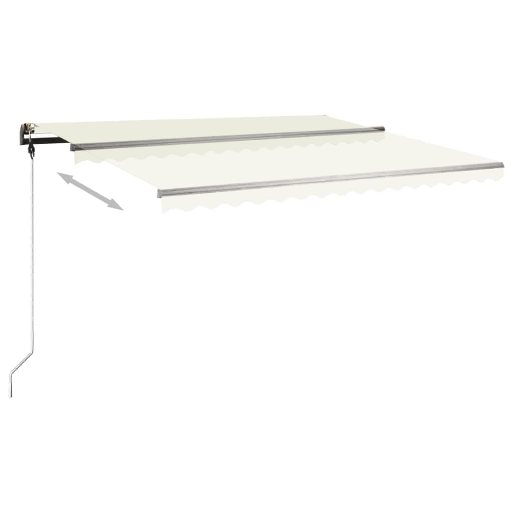 Gelenkarmmarkise Einziehbar mit Pfosten 4x3 m Cremeweiß