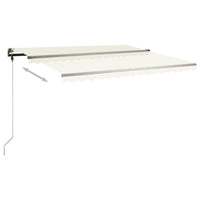 Thumbnail for Gelenkarmmarkise Einziehbar mit Pfosten 4x3 m Cremeweiß