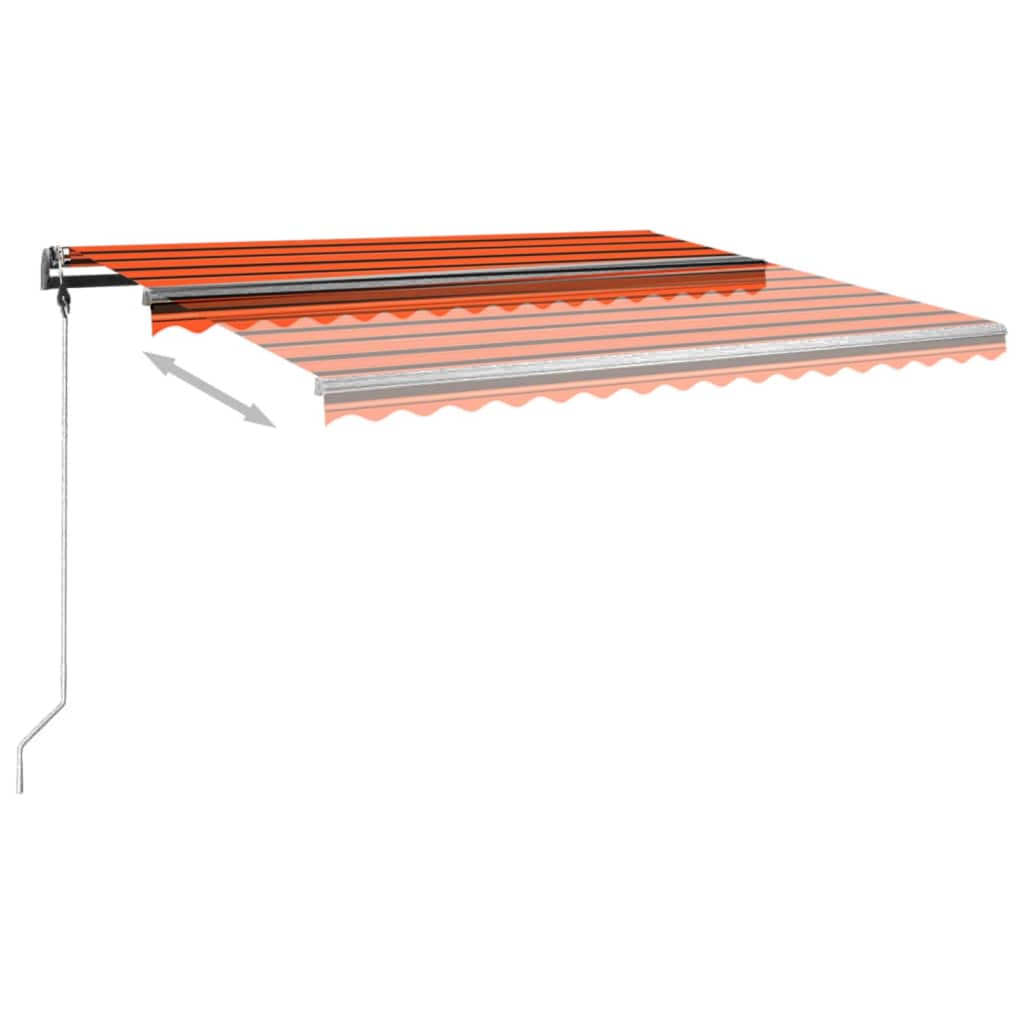 Gelenkarmmarkise Einziehbar mit Pfosten 4x3 m Orange und Braun