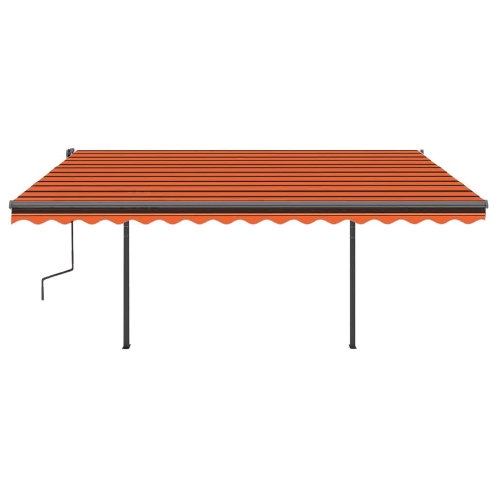 Gelenkarmmarkise Einziehbar mit Pfosten 4x3 m Orange und Braun