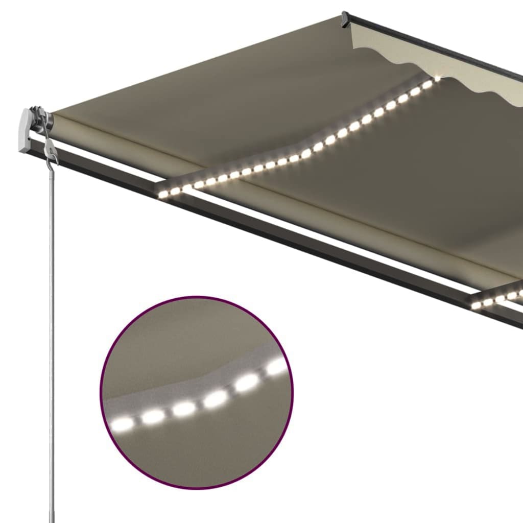 Automatische Markise mit LED & Windsensor 4x3 m Cremeweiß