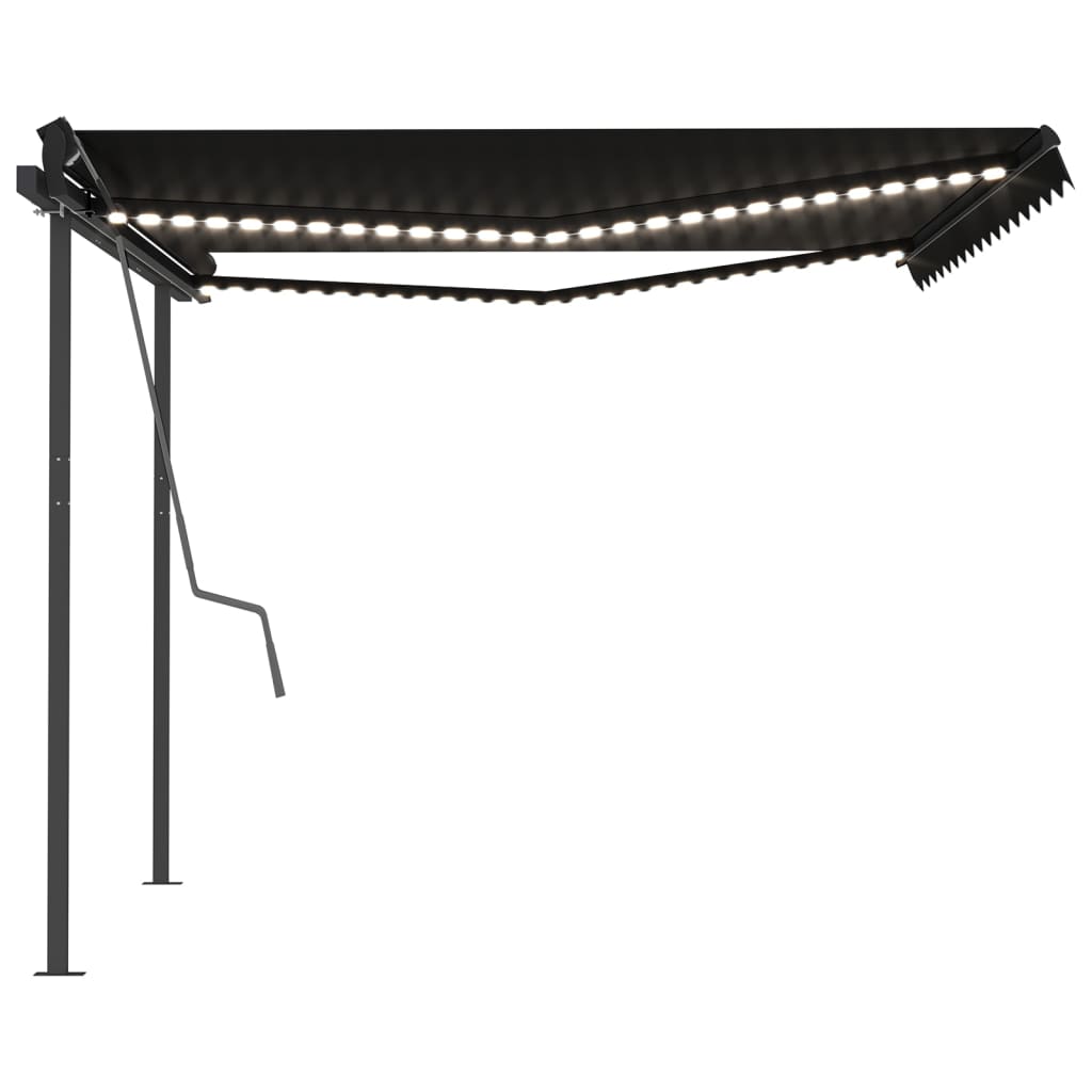 Automatische Markise mit LED & Windsensor 4x3 m Anthrazit