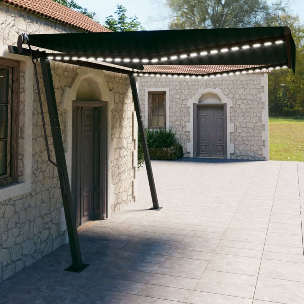 Automatische Markise mit LED & Windsensor 4x3 m Anthrazit
