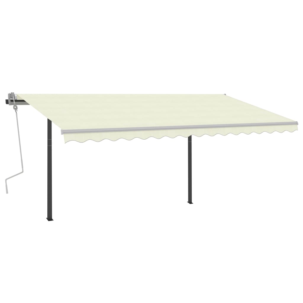 Gelenkarmmarkise Einziehbar mit LED 4,5x3 m Cremeweiß