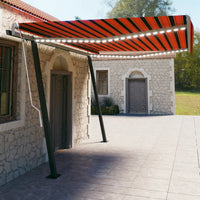 Thumbnail for Gelenkarmmarkise Einziehbar mit LED 4,5x3 m Orange und Braun