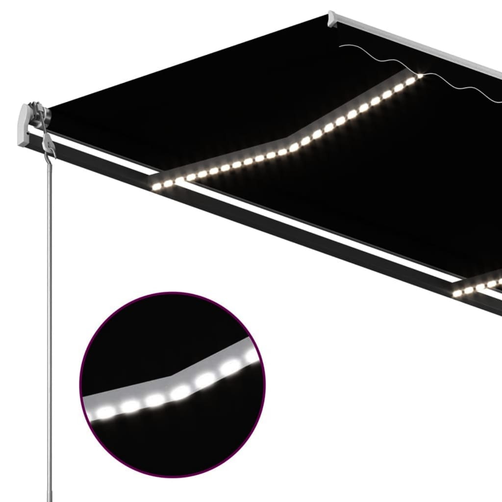 Automatische Markise mit LED & Windsensor 4,5x3 m Anthrazit