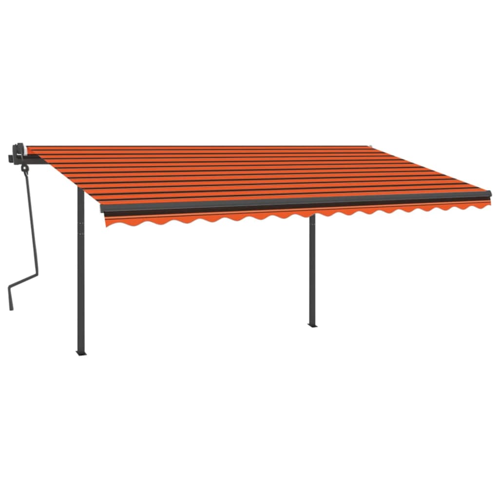 Automatische Markise mit LED & Windsensor 4,5x3 m Orange Braun