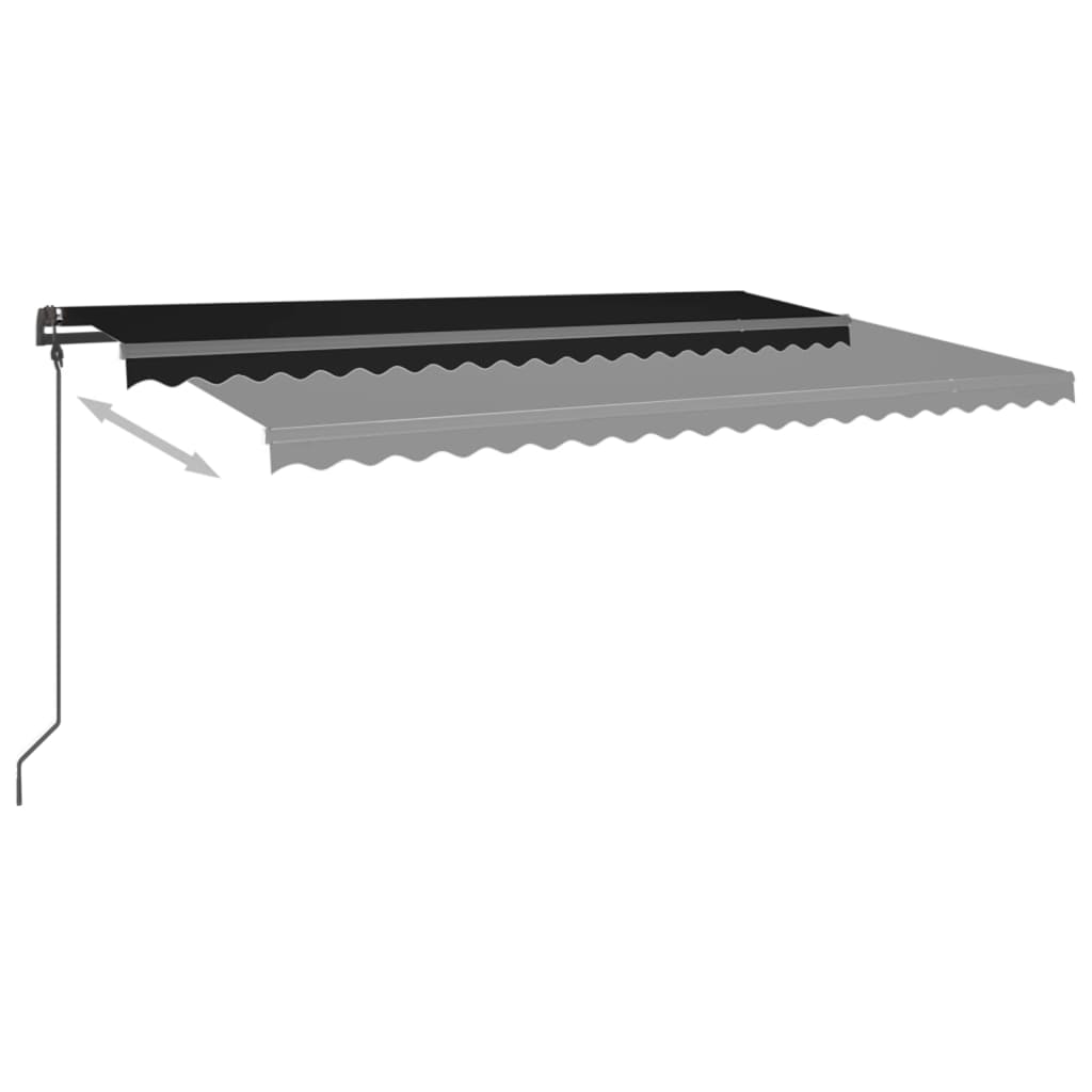 Automatische Markise mit LED & Windsensor 5x3 m Anthrazit