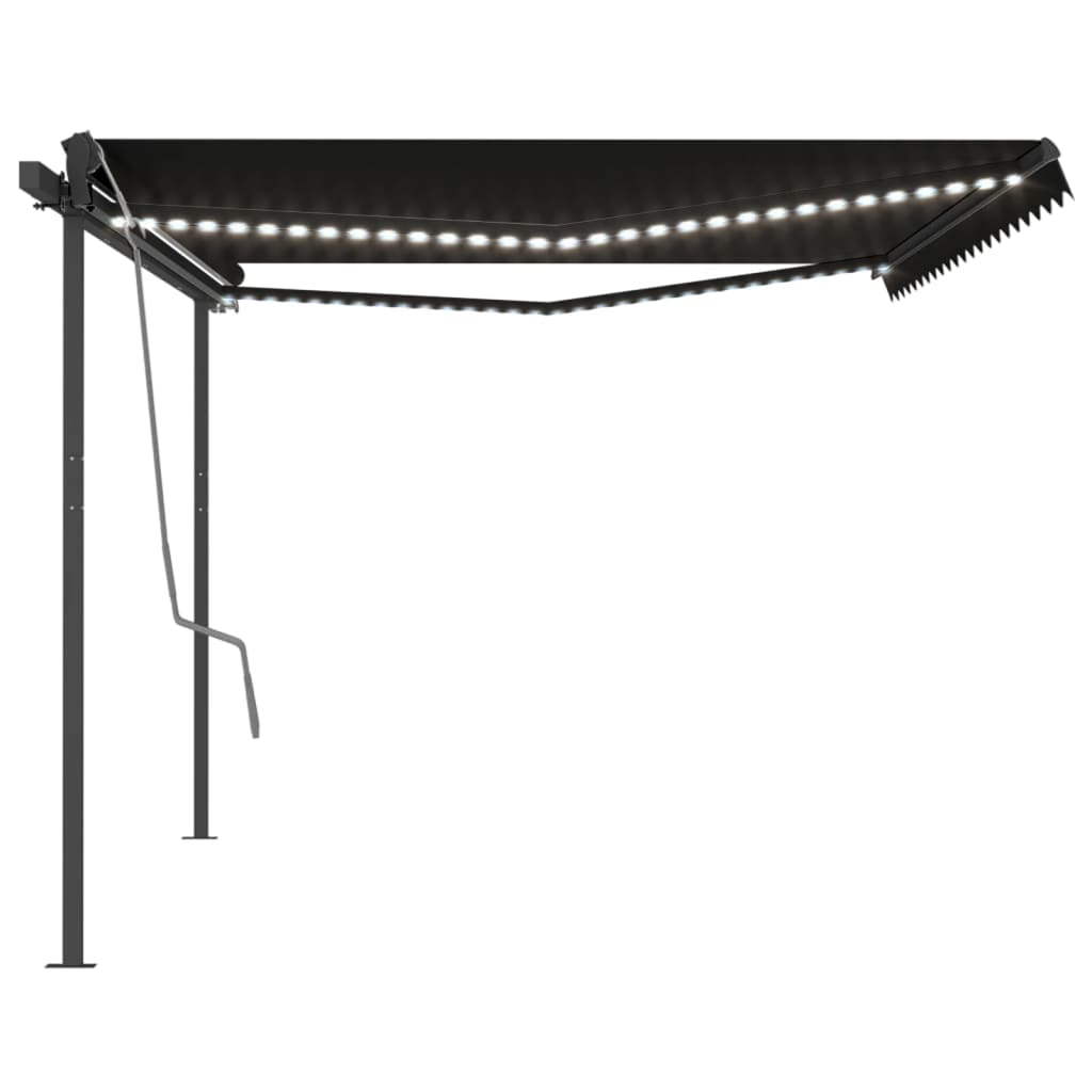 Automatische Markise mit LED & Windsensor 5x3 m Anthrazit