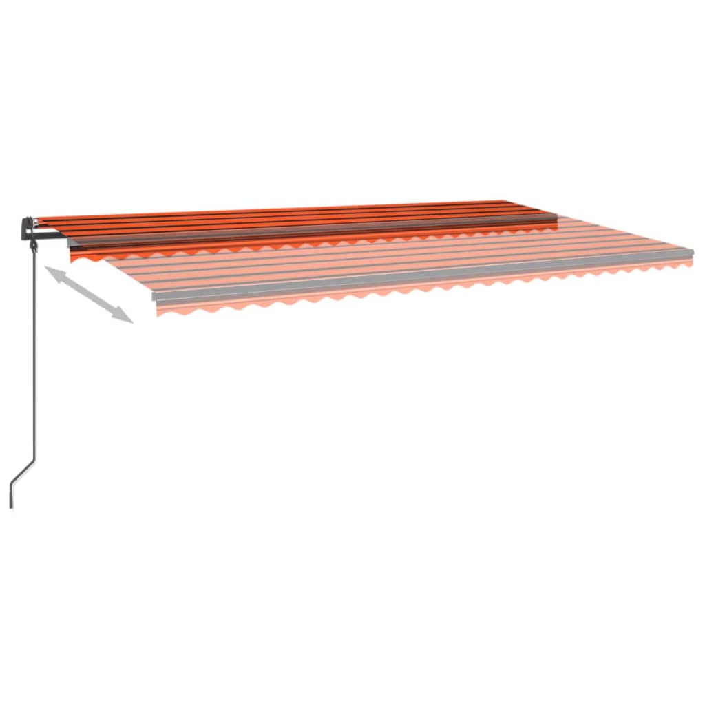 Gelenkarmmarkise Automatisch mit Pfosten 6x3 m Orange und Braun
