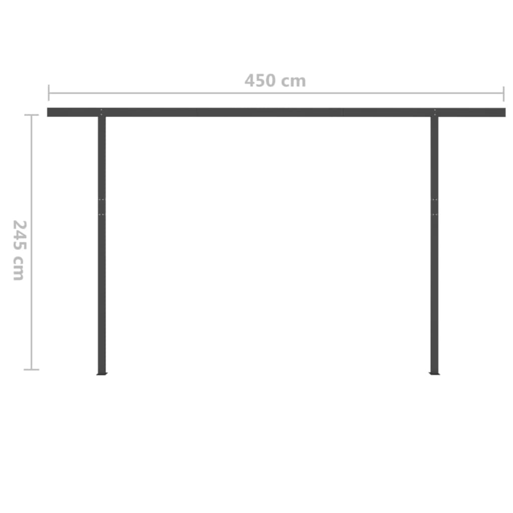 Gelenkarmmarkise Einziehbar mit Pfosten 4x3,5 m Cremeweiß
