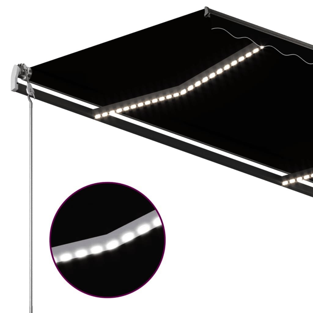 Gelenkarmmarkise Einziehbar mit LED 4x3,5 m Anthrazit