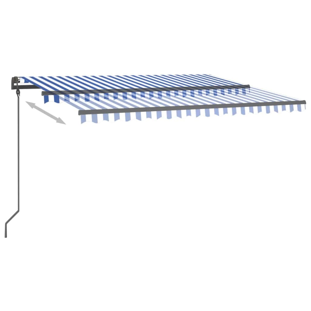 Automatische Markise mit LED & Windsensor 4x3,5 m Blau & Weiß