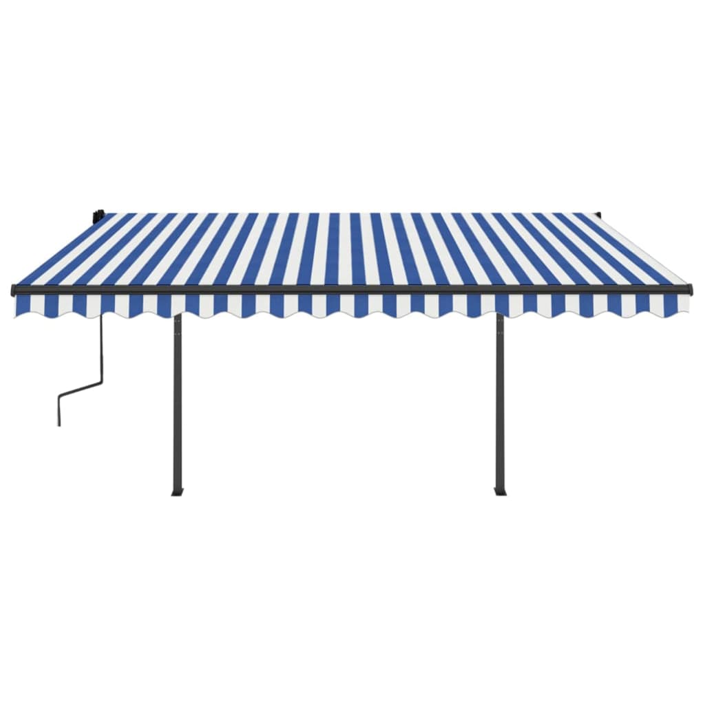 Automatische Markise mit LED & Windsensor 4x3,5 m Blau & Weiß