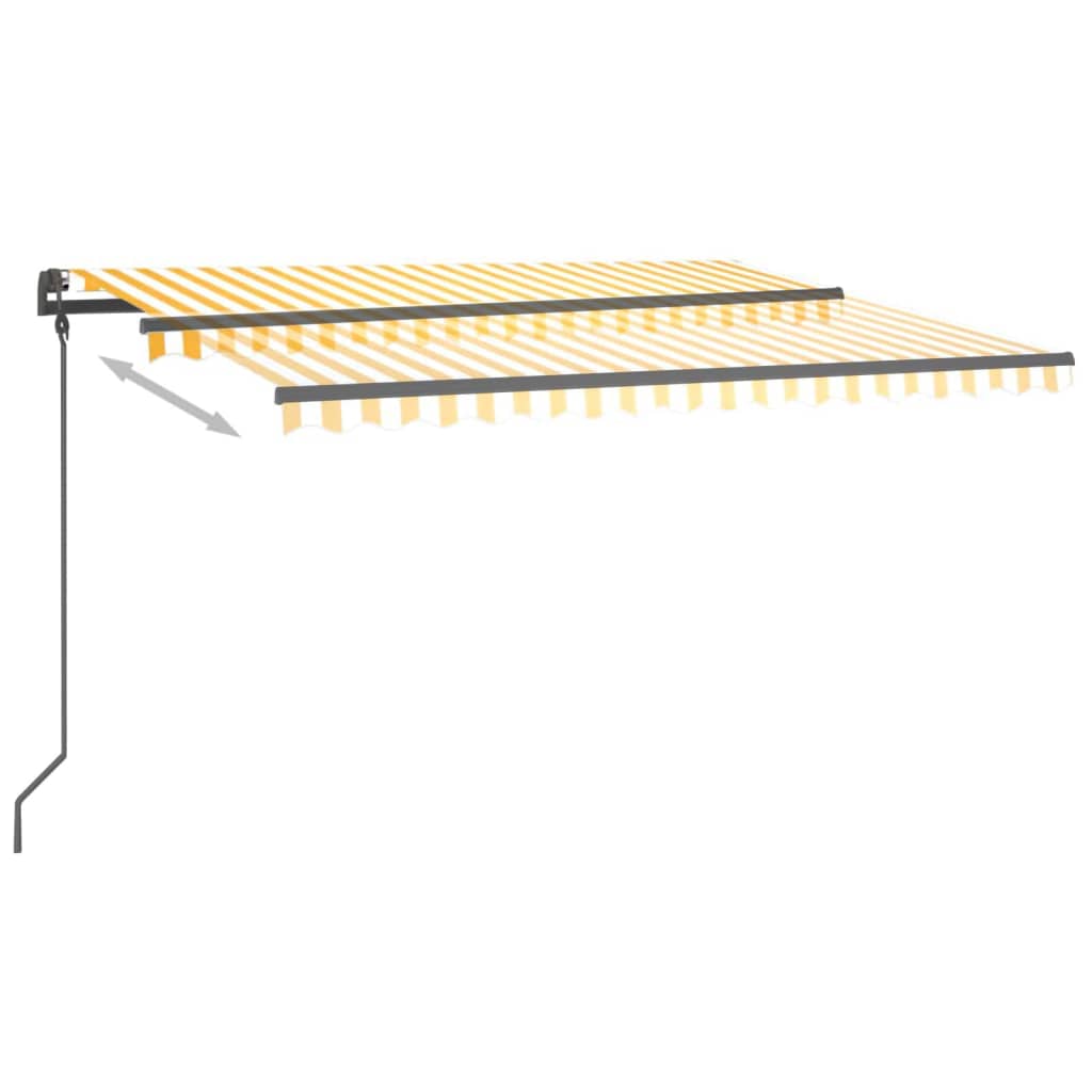 Automatische Markise mit LED & Windsensor 4x3,5 m Gelb & Weiß