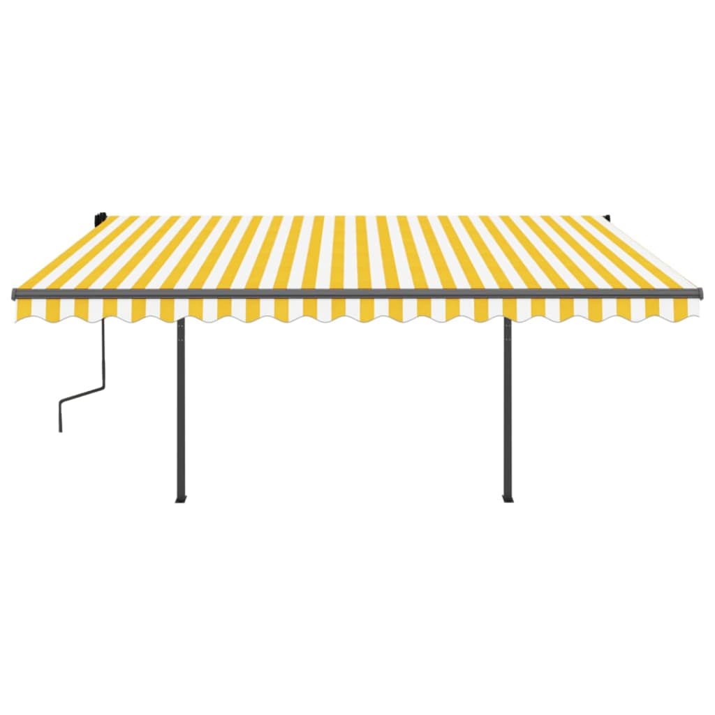 Automatische Markise mit LED & Windsensor 4x3,5 m Gelb & Weiß