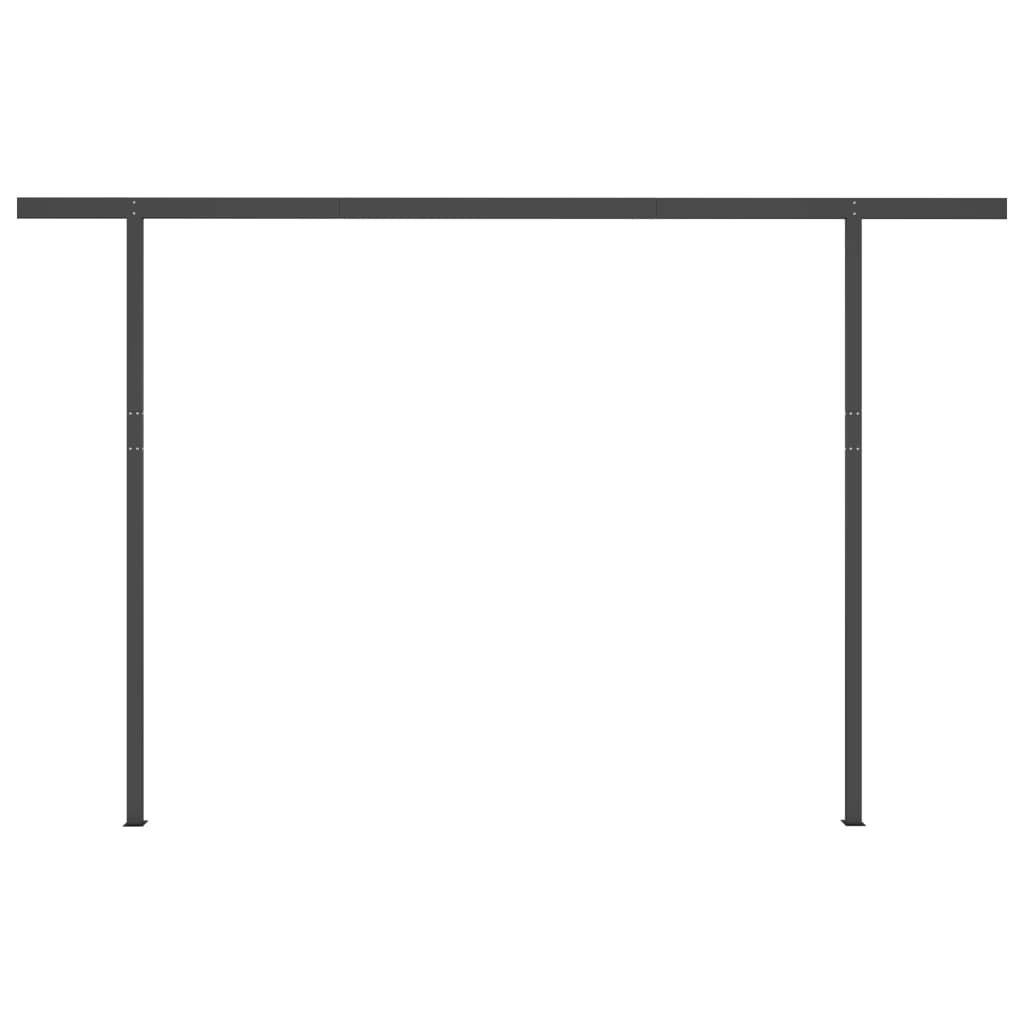 Gelenkarmmarkise Automatisch mit Pfosten 4,5x3,5 m Blau & Weiß