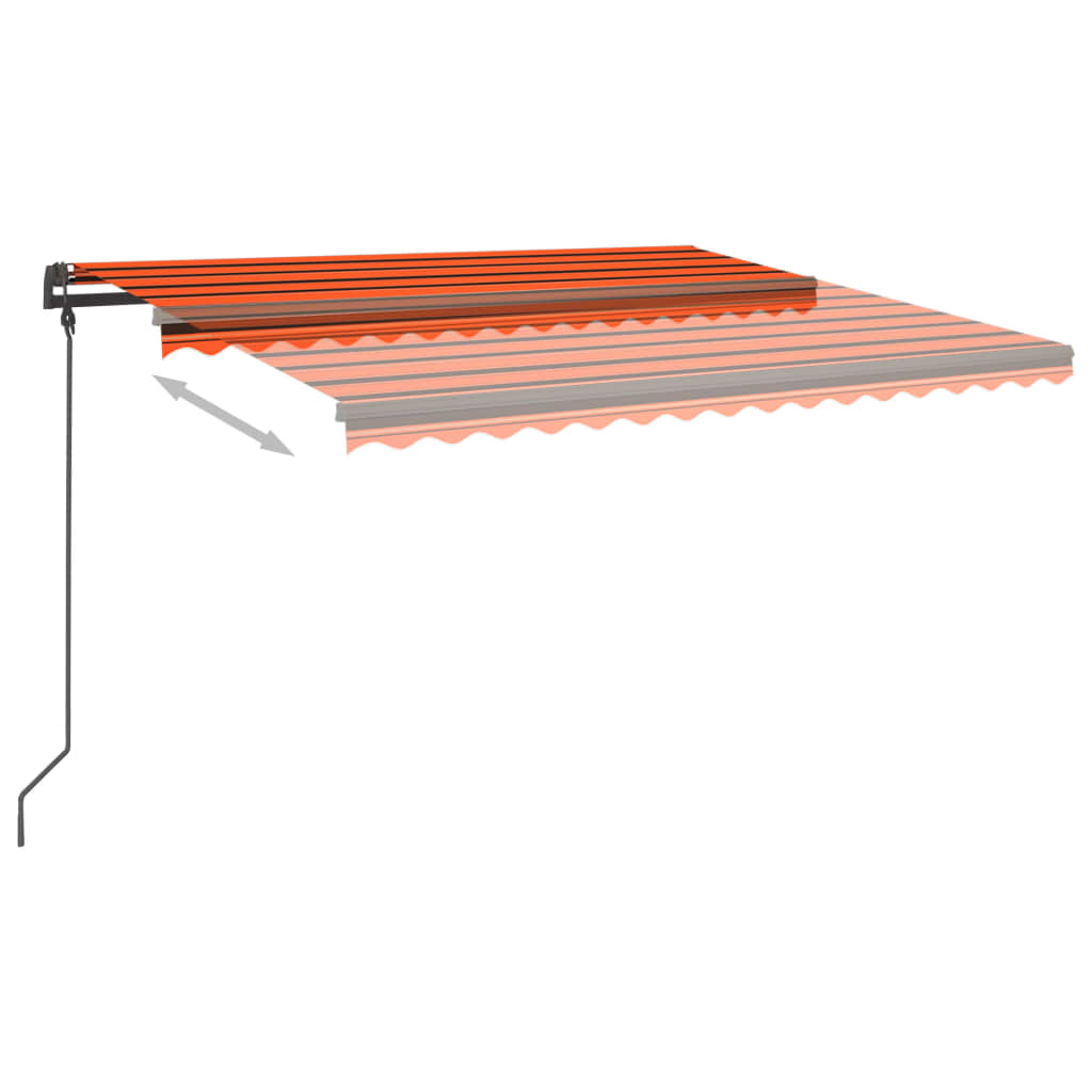Gelenkarmmarkise Automatisch mit Pfosten 4,5x3,5 m Orange Braun