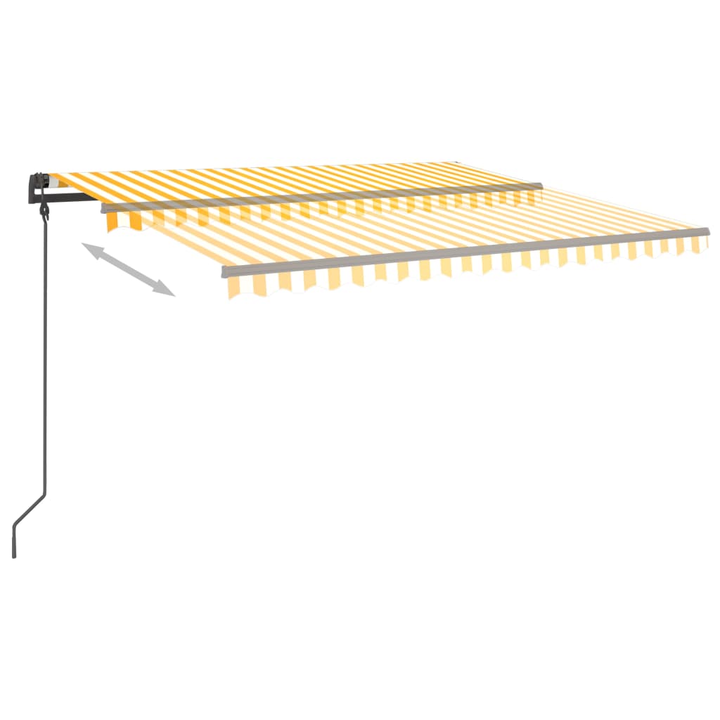 Automatische Markise mit LED & Windsensor 4,5x3,5 m Gelb & Weiß
