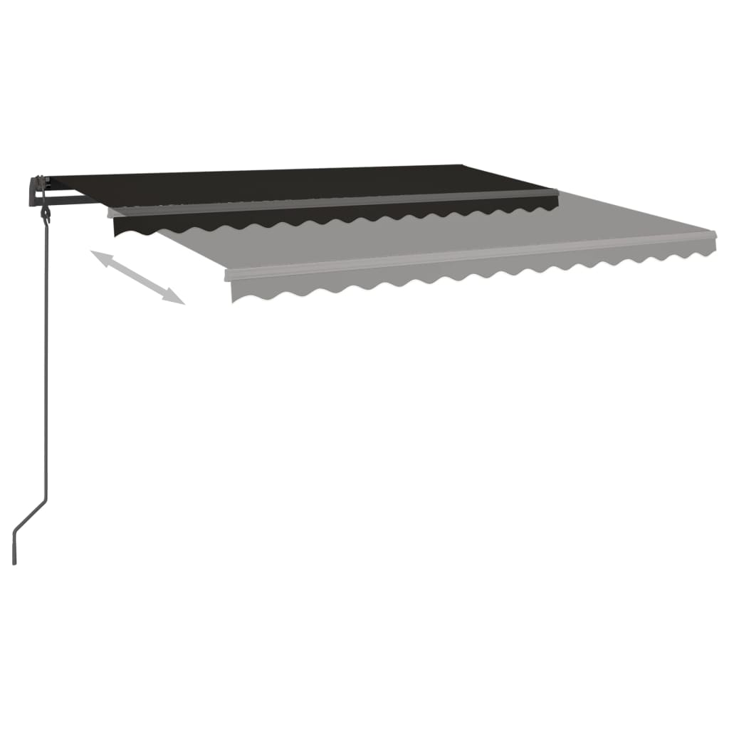Automatische Markise mit LED & Windsensor 4,5x3,5 m Anthrazit