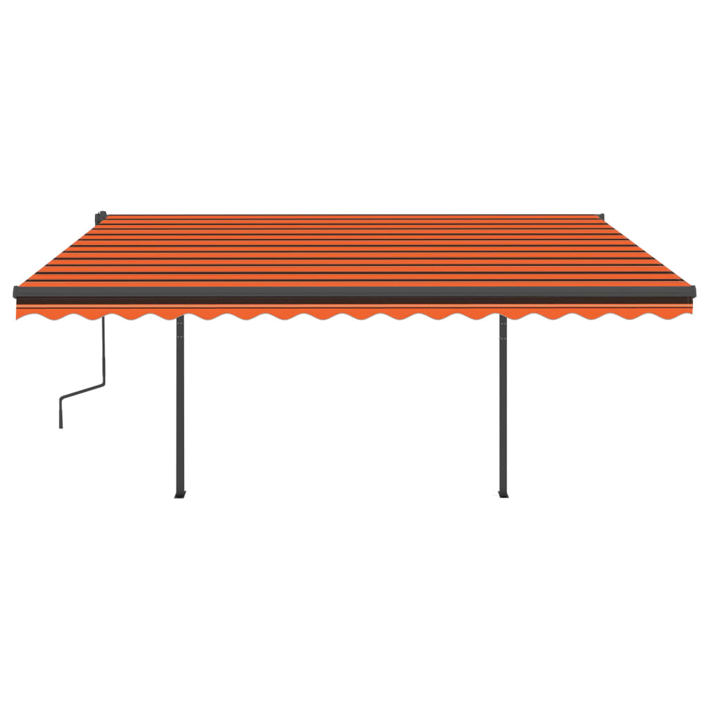 Automatische Markise mit LED & Windsensor 4,5x3,5m Orange Braun