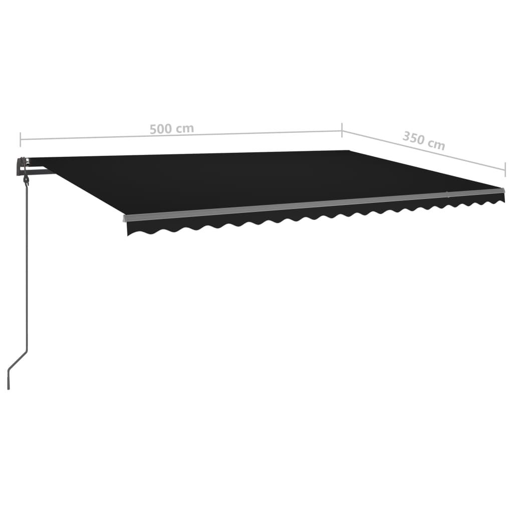 Gelenkarmmarkise Automatisch mit Pfosten 5x3,5 m Anthrazit