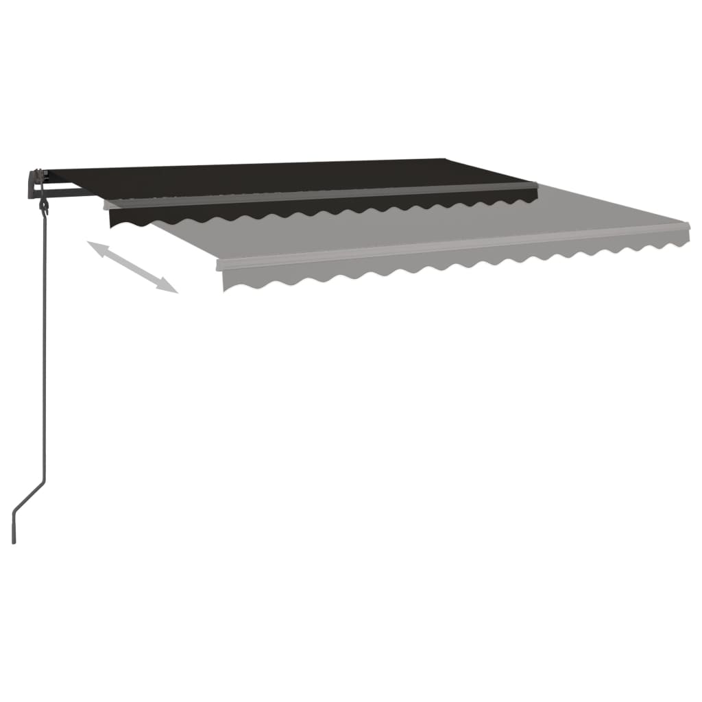 Gelenkarmmarkise Automatisch mit Pfosten 5x3,5 m Anthrazit