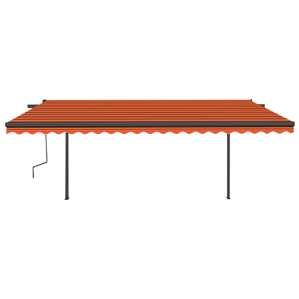Gelenkarmmarkise Automatisch mit Pfosten 5x3,5 m Orange Braun