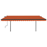 Thumbnail for Gelenkarmmarkise Automatisch mit Pfosten 5x3,5 m Orange Braun