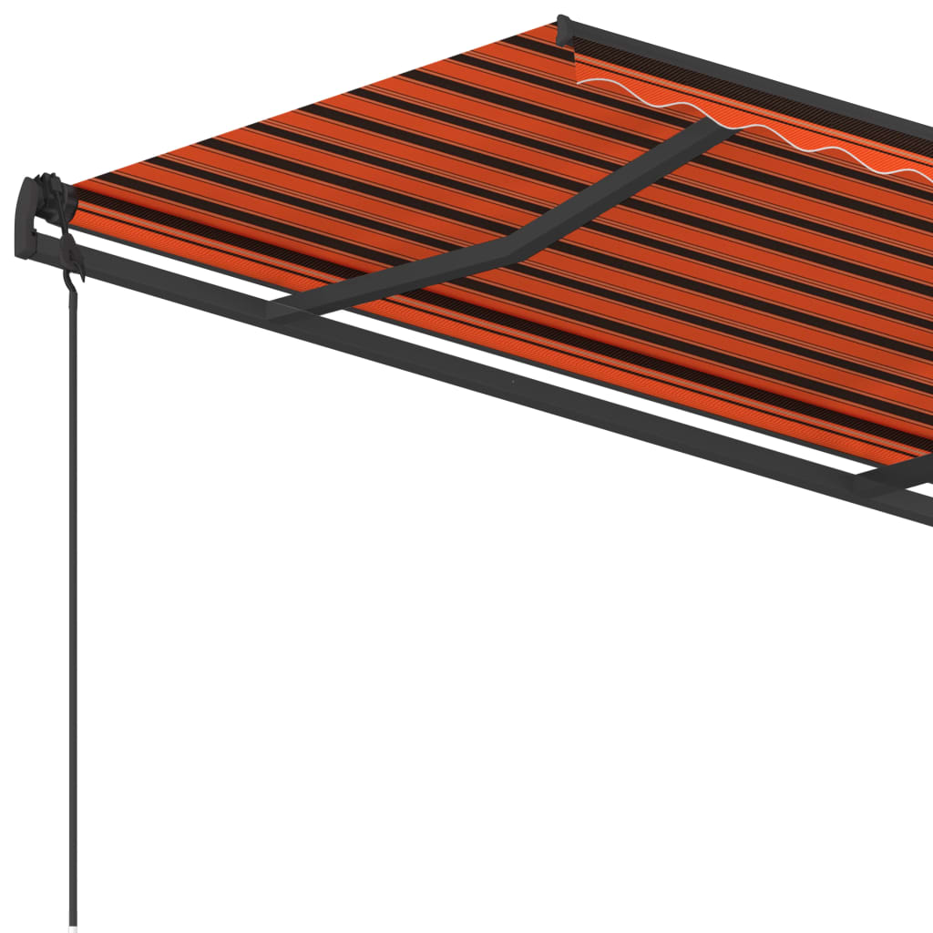 Gelenkarmmarkise Automatisch mit Pfosten 5x3,5 m Orange Braun