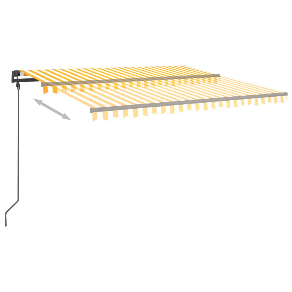 Automatische Markise mit LED & Windsensor 5x3,5 m Gelb & Weiß