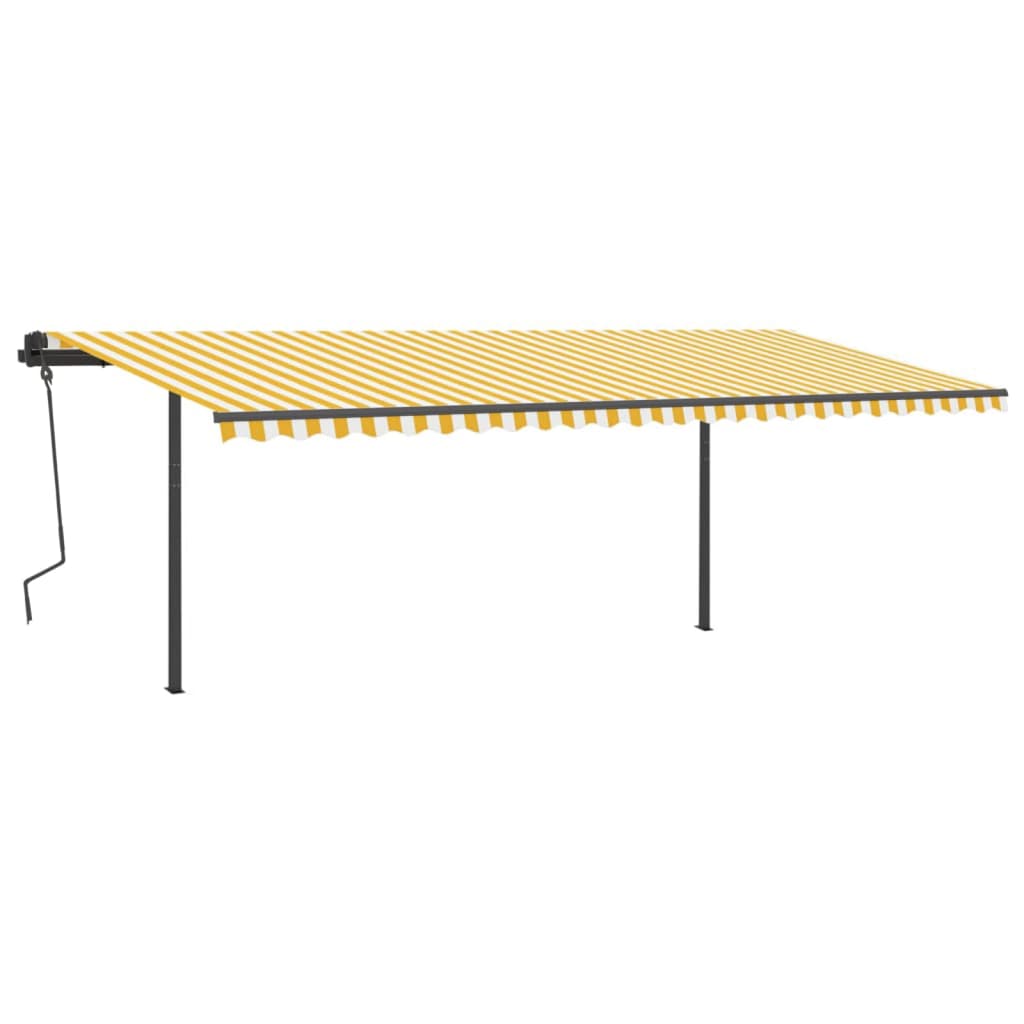 Automatische Markise mit LED & Windsensor 6x3,5 m Gelb & Weiß