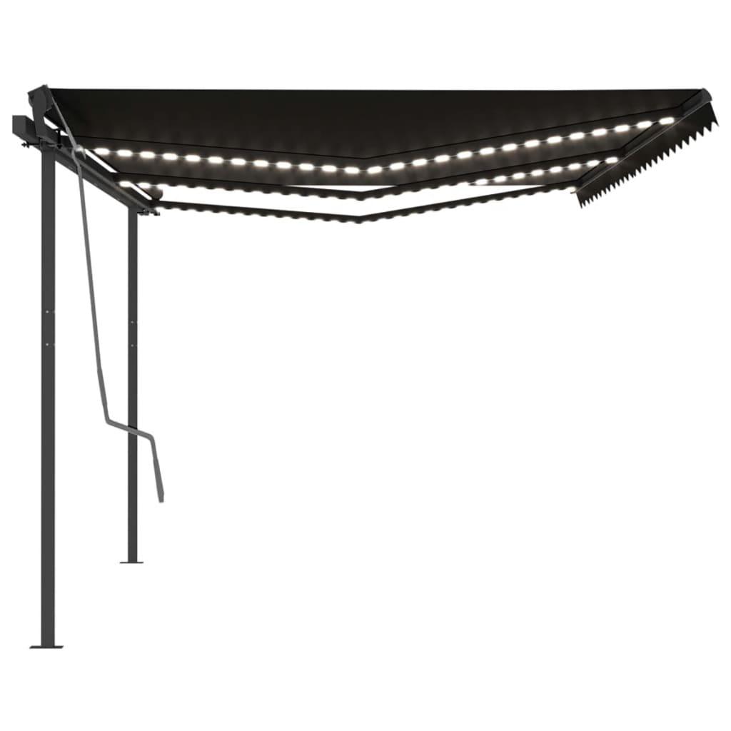 Automatische Markise mit LED & Windsensor 6x3,5 m Anthrazit