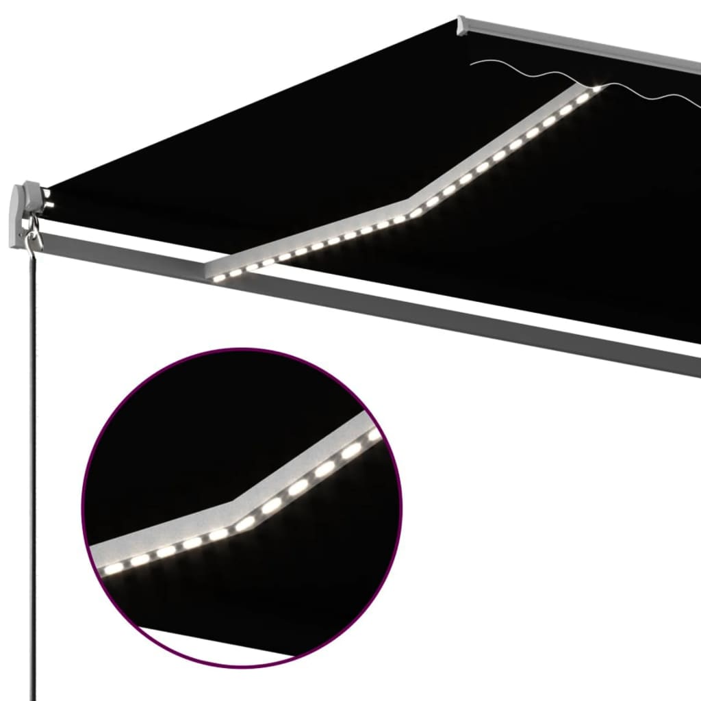 Automatische Markise mit LED & Windsensor 6x3,5 m Anthrazit