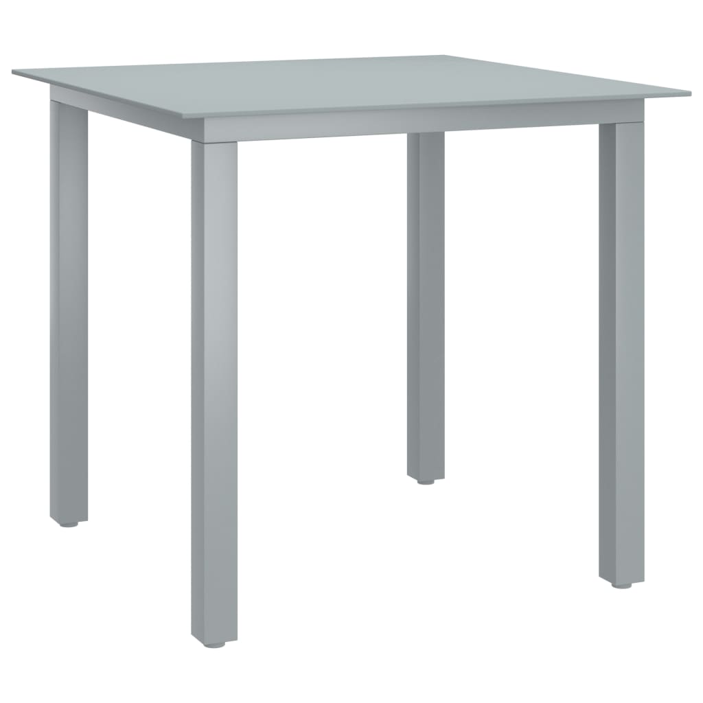 5-tlg. Garten-Essgruppe Aluminium Silbern und Schwarz