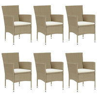 Thumbnail for 7-tlg. Garten-Essgruppe Poly Rattan Beige