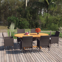 Thumbnail for 7-tlg. Garten-Essgruppe Poly Rattan Braun